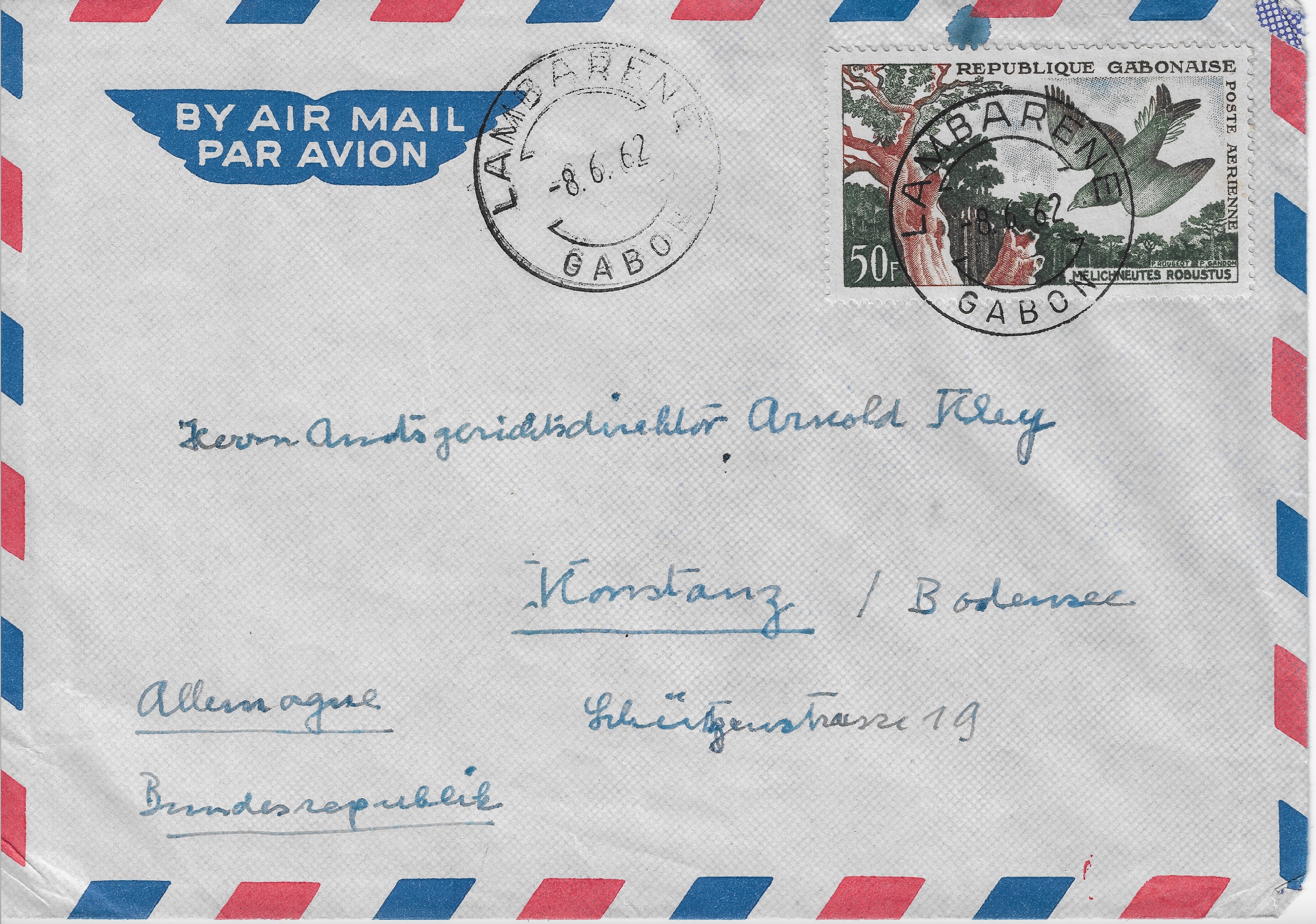 Umschlag des Briefes von Albert Schweitzer
